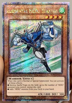 Yugioh Elemental HERO Stratos RA03-EN177 Quarter Century Secret Rare 1st Ed NM - Image 1