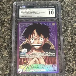 Monkey.D.Luffy OP05-060 Awakening of the New Era Alt Art Japanese Cgc 10 - Image 1