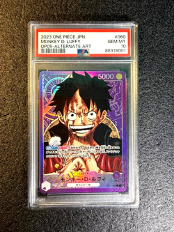 2023 ONE PIECE JPN MONKEY D. LUFFY OP05-060 ALT ART PSA10 - Image 1