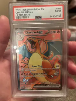 Pokemon TCG Charizard EX Scarlet & Violet Holo Ultra Rare Card 183/165 PSA 9 - Image 1