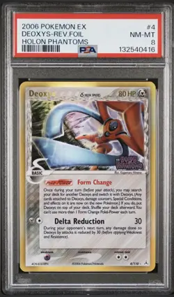 Pokemon Card Deoxys Reverse 4/110 EX Holon Phantoms 2006 Graded PSA 8 - Image 1