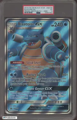 2019 Pokemon SM Black Star Promo JUMBO Card #SM189 Blastoise Gx PSA 5 EX - Image 1