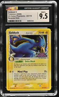 CGC 9.5 MINT+ Golduck EX Holon Phantoms 43/110 Reverse Holo Stamped Pokemon Card - Image 1