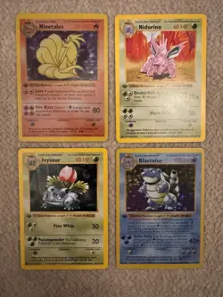 LOT Of 4 1st Edition Pokemon Cards (1999 Base Set RARE) All Near Mint - Image 1