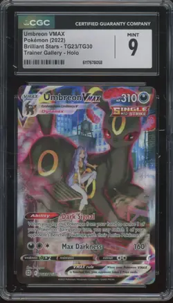2022 Pokemon Brilliant Stars Holo Trainer Gallery #TG23 Umbreon VMAX Mint CGC 9 - Image 1