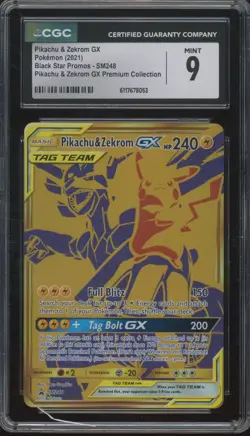 2021 Pokemon Black Star Promo #SM248 Pikachu & Zekrom GX Mint CGC 9 - Image 1