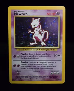 Pokemon TCG - MEWTWO - 10/102 - HOLO RARE - UNLIMITED - BASE SET (1999) - MP/LP - Image 1