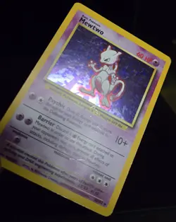 Pokemon TCG - MEWTWO - 10/102 - HOLO RARE - UNLIMITED - BASE SET (1999) - MP/LP - Image 3