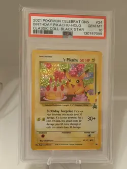 Pokemon Birthday Pikachu Celebrations Black Star Promo Psa 10 - Image 1