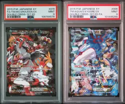 DOUBLE CRISIS Team Magma's Groudon & Aqua's Kyogre EX Pokemon CP1 Japanese PSA 9 - Image 1