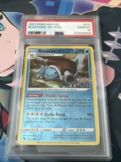 2022 Pokemon Go Blastoise Reverse Holo Rare #017/078 PSA 10 Gem Mint - Image 1