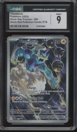 2025 Pokemon Black Star Promo Black Bolt #209 Thundurus Mint CGC 9 - Image 1