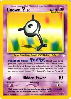 Pokemon TCG Unown [Y] 40/64 Neo Revelation Uncommon Unlimited DMG - Image 1