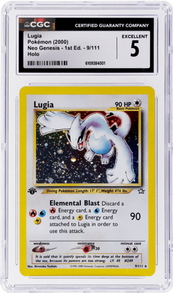 2000 Pokemon Neo Genesis Lugia 1st Edition Holo #9 CGC 5 - Image 1
