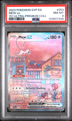 2023 POKEMON SVP EN-SV BLACK STAR PROMO 151 ULTRA-PREM COLL #053 MEW EX PSA 8 - Image 2