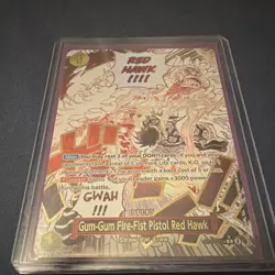 One Piece CCG Gum-Gum Fire-Fist Pistol Red Hawk OP11-114 Event R Holo AA - Image 4