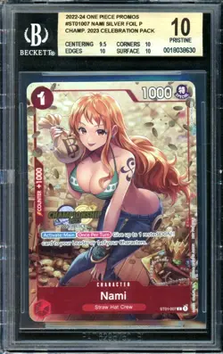 Nami One Piece 2024 Foil Celebration Pack Promo English ST01-007 PRISTINE BGS 10 - Image 1