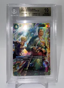 2026 ONE PIECE OP14-EB04-THE AZURE SEA'S SEVEN ALT ART #006 RORONOA ZORO BGS 10 - Image 1