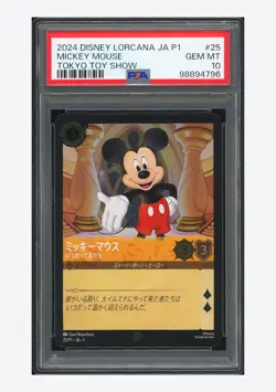 Disney Lorcana PSA 10 Mickey Mouse Promo 2024 25/P1 Tokyo Toy Show Japanese - Image 1