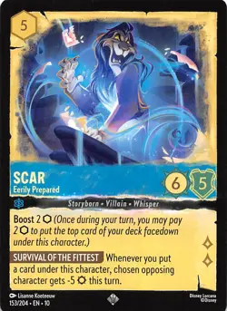Scar Eerily Prepared 153/204 Whispers in the Well Disney Lorcana - Image 1