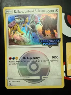 Raikou, Enter And Suicune Pokemon Jumbo Promo Card Legendary Pokemon Stamp 2018 - Image 1