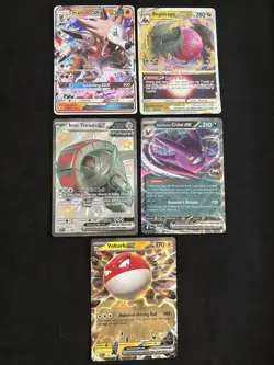 Pokemon 5 Card Lot Voltorb EX,Crobat EX,Iron Treads Ex,Redidrago Vs, Lycanroc GX - Image 1