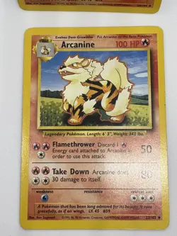 Pokemon Cards Arcanine 23/102 Base Set AND Growlithe 28/102 Base Set Pokemon TCG - Image 4