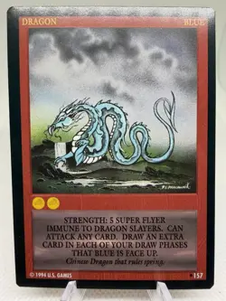 Blue #157 - Wyvern CCG Dragon Trading Card (1994 US Games TCG) Limited Rare - Image 1
