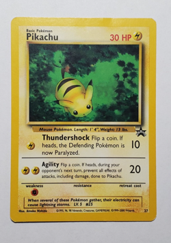 Pikachu #27 Black Star Promo 2000 Pokemon Movie Card Vintage Played WOTC - Image 1