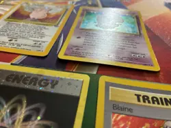 Vintage Pokemon Card Lot WOTC Holo Fire Blaine Vaporeon - Image 2
