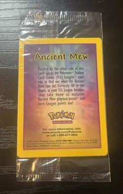 Pokemon Ancient Mew Movie Promo Sealed Holo Card 2000 Nintendo English - Image 1