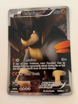 Terrakion 99/101 Full Art Noble Victories Pokemon Card Black & White Holo NM/LP - Image 1