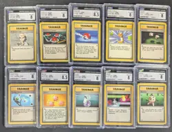 Lot (10) 1999 Pokemon Assorted CGC Graded Trainer Cards w/ Switch - Image 1