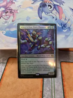 Mikey & Don, Party Planners (Foil) Rare MTG Ninja Turtles - Image 1