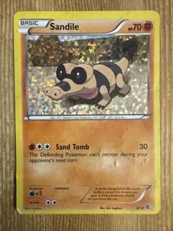 Sandile 8/12 Holo Foil Pokemon TCG McDonald's Promo 2011 DMG #2 - Image 1