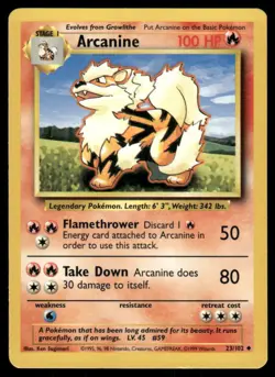 ARCANINE 023/102 BASE SET POKEMON UNCOMMON - Image 3
