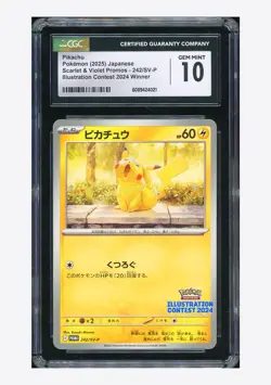 Pokemon CGC 10 GEM MINT Pikachu Promo 2025 242/SV-P Japanese - Image 1