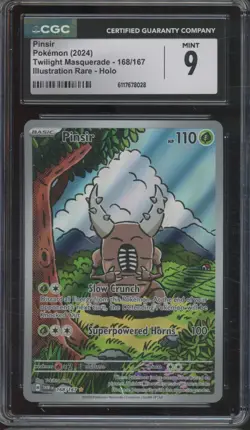 2024 Pokemon Twilight Masquerade Illustration Rare Holo #168 Pinsir Mint CGC 9 - Image 1