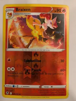 Braixen 026/195 Silver Tempest Pokemon Reverse Holo Foil Nice! - Image 1
