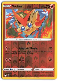 Victini 023/195 - SWSH12: Silver Tempest Reverse Holo NM Pokemon TCG - Image 1