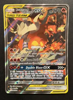 Pokemon Reshiram & Charizard GX SM201 Jumbo Promo Holo TAG TEAM NM - Image 1