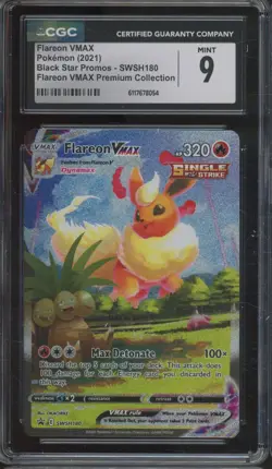 2021 Pokemon Black Star Promo Premium Collection Flareon VMAX Mint CGC 9 - Image 1