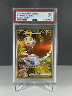 Pokemon TCG Destined Rivals Ethan’s Ho-Oh ex 239/182 Gold Hyper Rare PSA 9 - Image 1