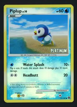 Piplup Platinum Stamp 71/100 Burger King Promo Pokemon TCG - Image 1