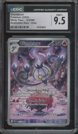 2025 Pokemon White Flare Illustration Rare Holo #103 Chandelure Mint+ CGC 9.5 - Image 1