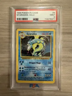 1999 Pokemon Gyarados PSA 9 Mint Holo #6 Base Set - Image 1