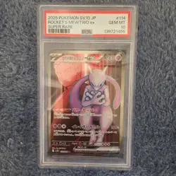 Pokemon Team Rocket's Mewtwo ex 213/182 Ultra Rare Holo Sv10 PSA 10 - Image 1