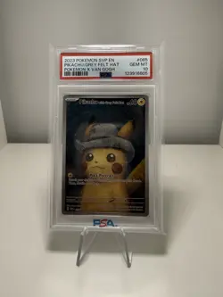 2023 POKEMON SVP POKEMON X VAN GOGH #085 PIKACHU WITH GREY FELT HAT PSA 10 - Image 1