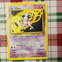 Pokemon TCG Mr. Mime Base Set 2 Rare Card 27/130 40 HP Wizards 2000 - Image 1