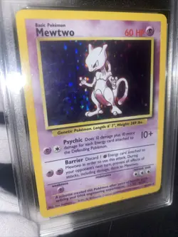 Mewtwo 10/102 Base Set Holo GRADED 10 Mint PGC Pokemon Card - Image 1
